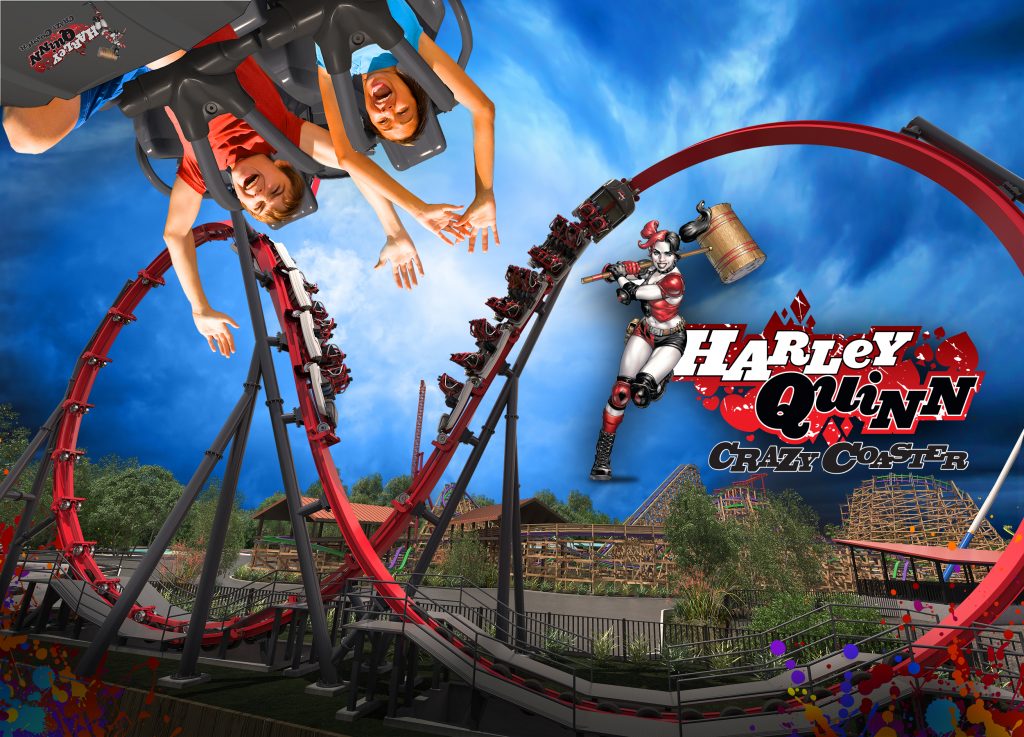 HARLEY QUINN Crazy Coaster Six Flags Discovery Kingdom