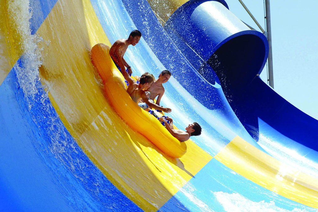 tornado water ride at hurricane harbor