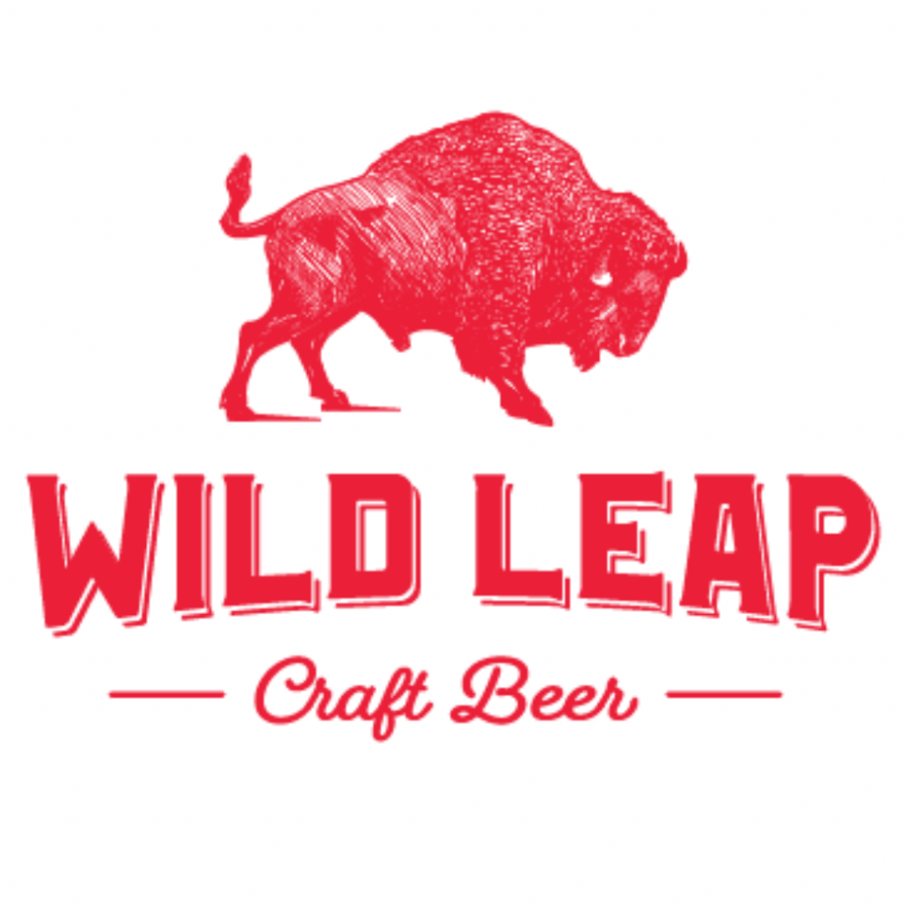Wild Leap Craft Beer red logo with buffalo illustration