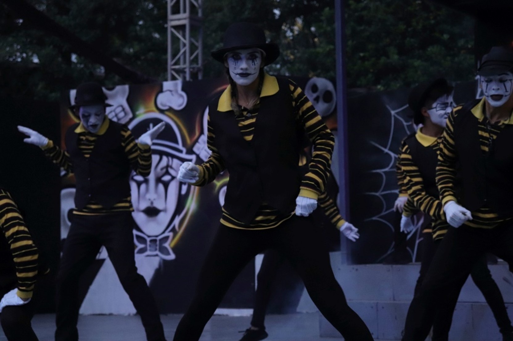 Skeleton men dancing at El Terror.