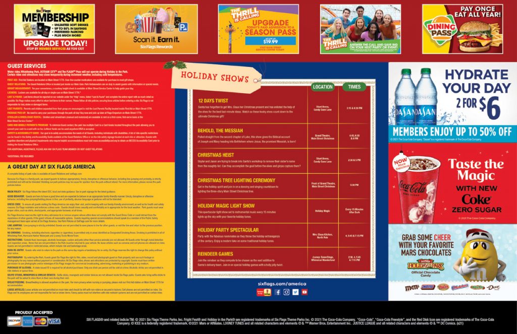 A detailed map of Holiday in the Park.
