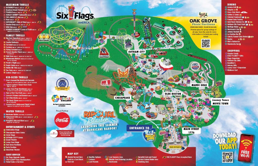 Six Flags Magic Mountain Map 2022