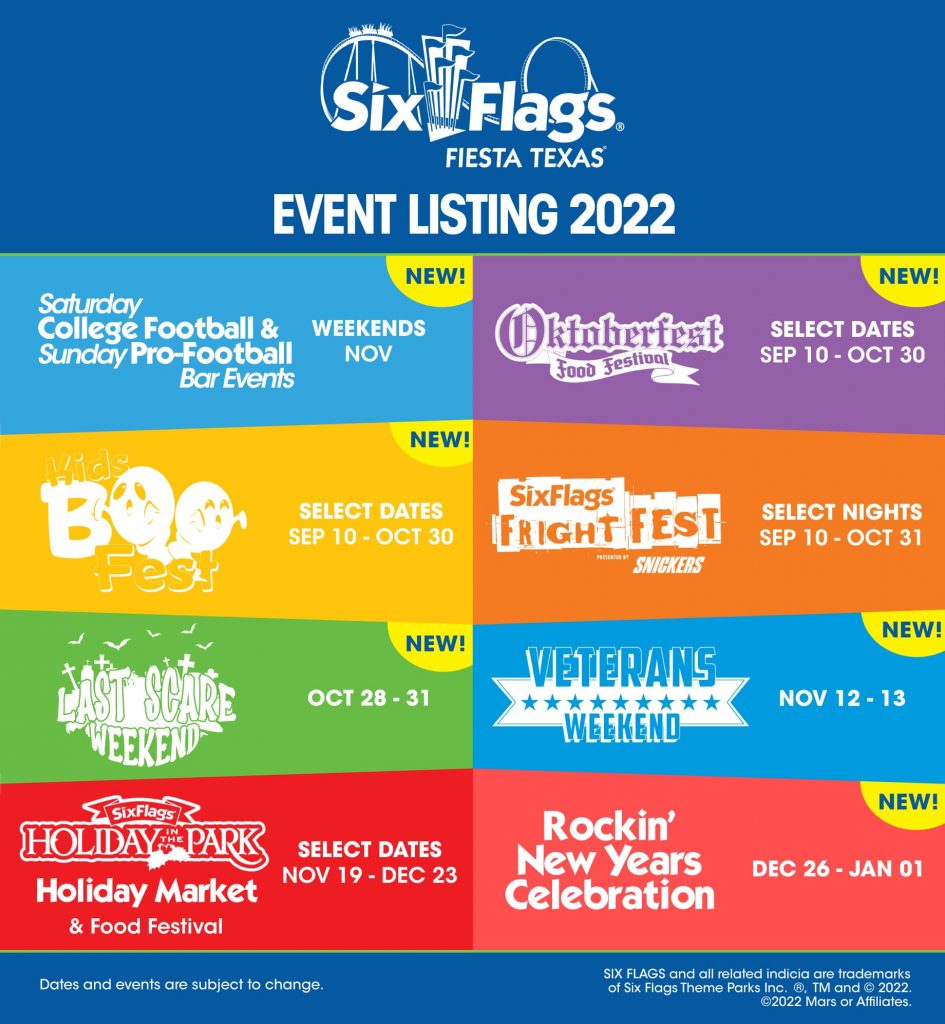 2022-2023 Special Events Lineup - Six Flags Fiesta Texas 2022-2023 Special Events Lineup - Six Flags Fiesta Texas