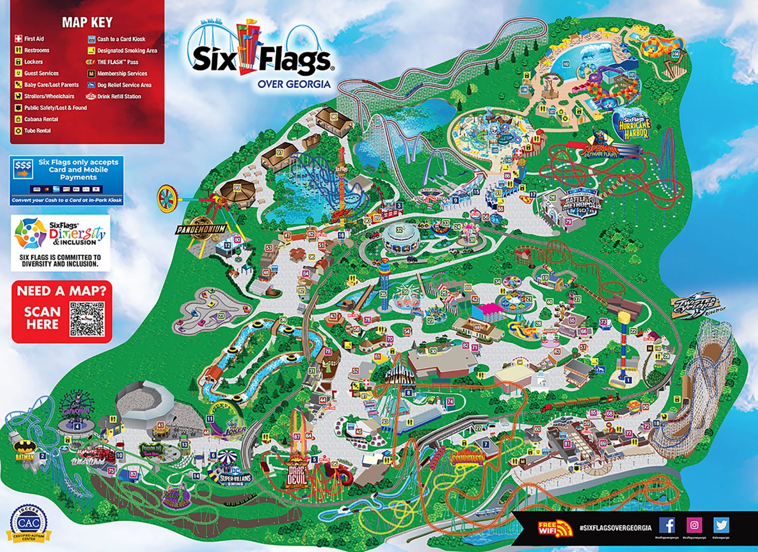View Park Map Six Flags Over