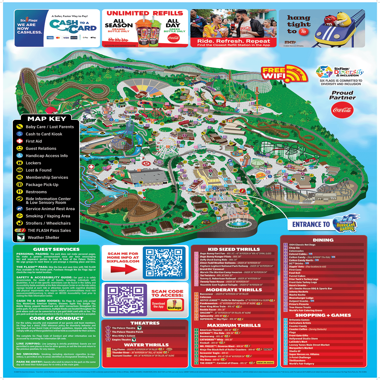 Maps Six Flags St Louis - SFSL Park Map 