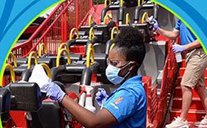 employee cleaning at the park