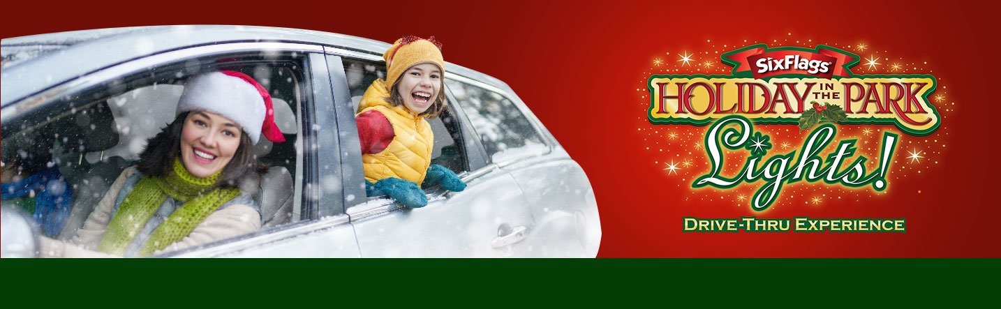 Six Flags Holiday in the Park Lights - Mother and Daughter Dress in Winter Clothes in Car