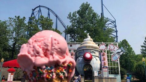 First Cone ice cream in front of Mr. Freeze