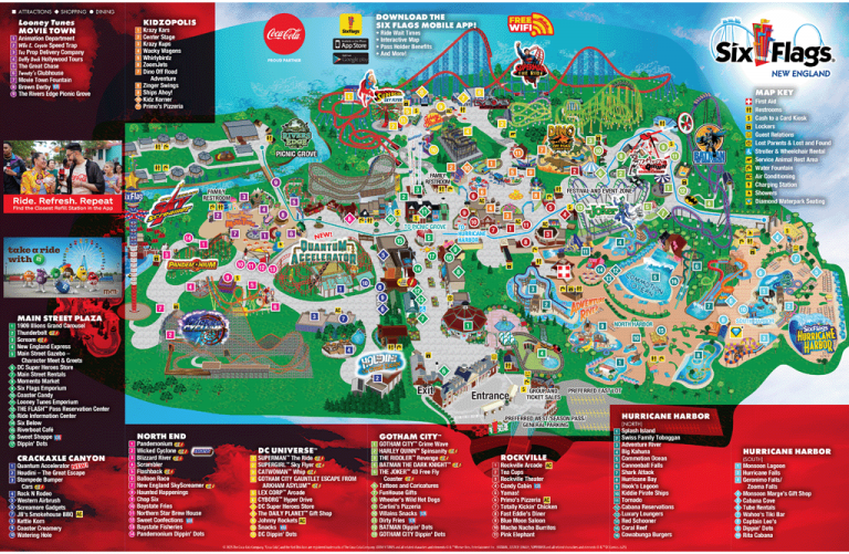 Maps Six Flags New England - Sfne Park Map And Guide 768x501 