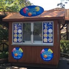 Dippin' Dots shack in the shade at six flags